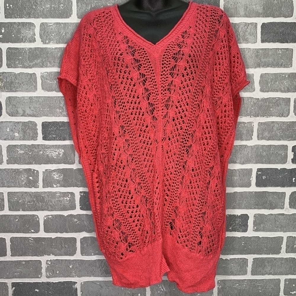 Bcbgmaxazria Coral‎ Linen Blend Top Size XL
